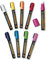 Set Kreidemarker, Kreidestifte abwischbar für Fenster, Spiegel und Kreidetafeln mit 8 Stk - 8 Farben: 1-1Stk weiß, gelb, orange, rot, pink, grün, blau, lila – 6 mm Durchmesser ZIG Illumigraph
