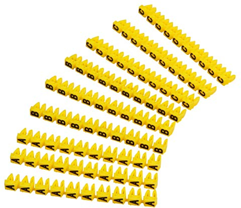MC POWER - Kabelmarker Kabelmarkierer Clips | für Kabel bis 3mm, bedruckt mit Buchstaben A-B-C, 90er-Pack