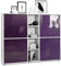 Vladon Highboard Cuba V3, Made in Germany, Weiß matt/Brombeer Hochglanz - Moderne Anrichte mit 12 Fächern (130,5 x 105,5 x 35,5 cm)