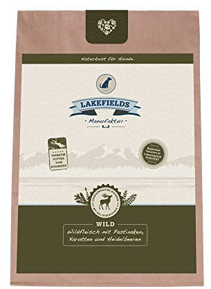 Lakefields Premium Trockenfleisch-Menü Wild Trockenfutter mit Pastinaken, Karotten und Heidelbeeren, Größe:2 x 2.5 Kg