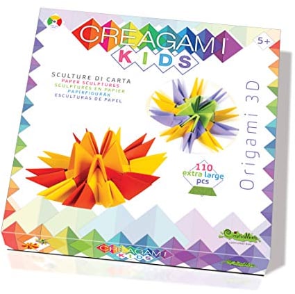 Creagami 3178842 Origami 3D, Papierskulptur Kids Kreisel, Bastelset für Erwachsene und Kinder ab 5 Jahren, 110 Teile,