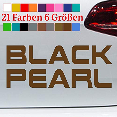 generisch Black Pearl Sticker Aufkleber Schwarze Schöhnheit Black Beauty JDM Spruch Jack in 6 Größen und 21 Farben