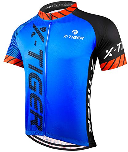 X-TIGER Herren-Radtrikots, kurzes T-Shirt, Fahhradtrikot MTB Rennrad Trikot Kurzarm Fahrradbekleidung für Männer