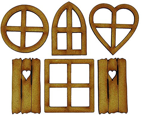GEQIAN - Ensemble porte et fenêtre en bois de haute qualité – pour arbres miniatures en bois fée, lutins, décoration extérieure pour la maison et les enfants