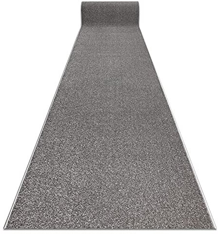 rugsx Läufer KARMEL glatt - Einfarbiger Teppichläufer für Küche, Wohnzimmer & Flur - Grau - 70x200 cm