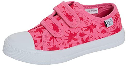 Mädchen Einhorn Canvas Kinderschuhe Mädchen Rosa Turnschuhe Leicht zu befestigen Casual Pumps Turnschuhe mit Stoßfänger Zehen, rose, 23 EU