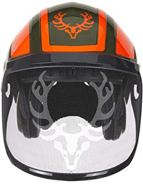 Protos Forsthelm/Schutzhelm KOX Edition mit Gehörschutz und Visier Integral Forest Olivgrün/Neonorange KOX Edition Olivgrün/Neonorange mit Ätzmetallvisier F39