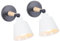 TOKIUS 2 Stücke Wandleuchten, Moderne Wandlampe aus Metall und Holz Deko E27 Fassung Verstellbarer Wandbeleuchtung Innen Wandlampe für Schlafzimmer Wohnzimmer Korridor (Weiß)