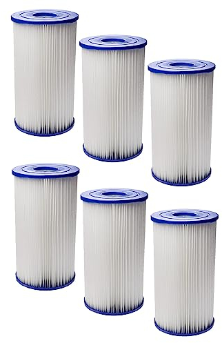vhbw 6X Cartucho de Filtro Compatible con Intex Bomba 56634 de 9462 l Piscina, Bomba de filtración - Filtro de Agua Azul Blanco