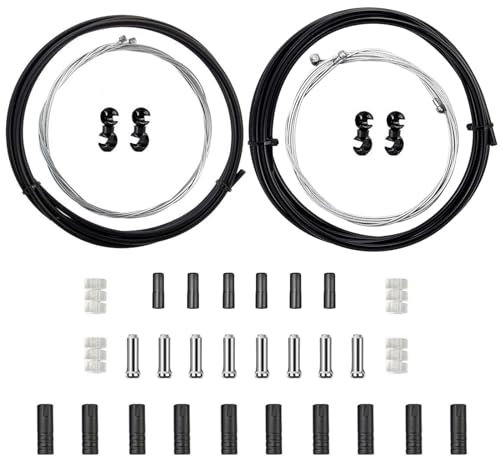 1 Set of 2.5m & 2m Bicycle Brake & Shift Cable Kit - 2 in 1 Set for Replacing Brake and Shift Cables
