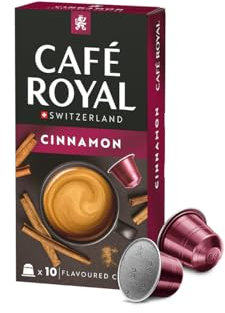 Café Royal, Cinnamon Flavoured Kaffee, 100 Nespresso (R) kompatible Kapseln, 80 Prozent recycled Aluminium, Rainforest Alliance zertifiziert, 100 Prozent Arabica Kaffee, aromatisiert