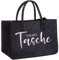 Brandsseller Filztasche XXL |ca. 49 x 34 x 27 cm | Freizeittasche aus Filz | Praktischer Shoppingbag | Einkaufstasche mit gesticktem Schriftzug | Anthrazit