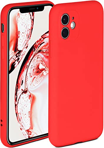 ONEFLOW Soft Case for Apple iPhone 11, Silicone Case with Camera Protection, Silicone Case with Raised Screen Protection, Back Cover Protective Case, Soft Mobile Phone Case, Red