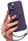 Pepmune Compatible with iPhone 14 Case Liquid Silicone with Ring Holder Kickstand Magnetic Car Mount Detachable Wrist Strap Shockproof Soft Protective Cover-Dark Purple