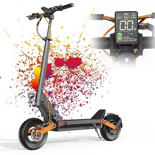 JOYOR T6 Trottinette Electrique Adulte Sportive Professionelle Autonomie 55-75KM Moteur 600W Batterie 48V 18Ah Trotinette Electrique Puissante Tout Terrain Double Suspension, Scooter Electrique Adulte