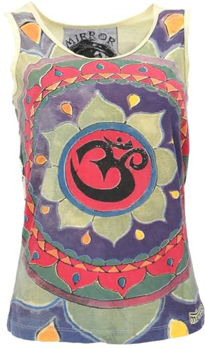 GURU SHOP Mirror Tank Top, Yoga-Top - Mandala OM/gelb / / Variante: Größe: M