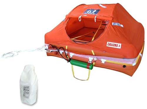 wellenshop Rettungsinsel ISO Atlantic PG >24h mit Packsack Größe 1990 x 3760 mm | 12 Personen | 51,5 kg | Kanister