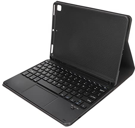 ASHATA SK9709C Estuche para Tableta Táctil con Portalápices para Teclado para iPad Air 2 9.7in, para iPad Pro 9.7in, para iOS Tablet 2017 2018 Estuche Desmontable con Teclado Magnético (Negro)