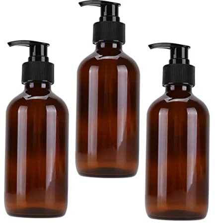 Alipis Glas Kosmetikflasche 250ml Braun 3 Stück Leere Unterflaschen Aus Glas Und Pp Tragbare Emulsions Aufbewahrung Für Reisen Und Zuhause Mit Breiter Öffnung