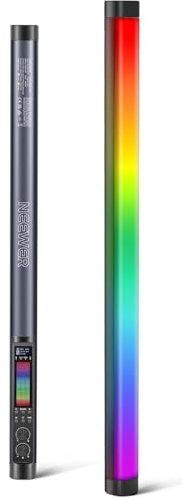NEEWER TL60 RGB Tube Light, 20W Full Color LED Video Wand, APP/2.4G/DMX Control, 7 Pixel Effects 2500-10000K CRI97+, Radio Frequency, with Adapter, Mount, Cable, Bag