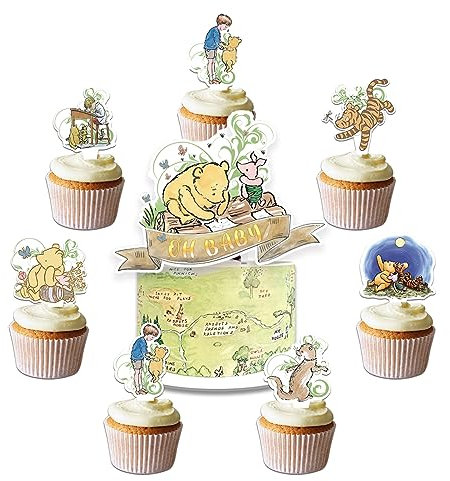 25 Stück Winnie Bear Cake Toppers Cupcake Toppers,Girl Winnie Bear Birthday Party Decoration Cake Decorations for Pooh Bear party Supplies