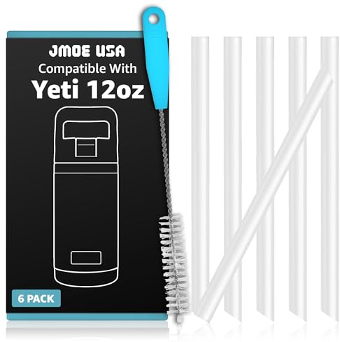 Jmoe USA Pailles pour bouteilles YETI Rambler Jr. 355 ml pour enfants | Accessoires de pailles en plastique de rechange | Qualité alimentaire et sans BPA | Avec brosse de nettoyage