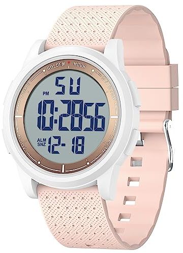 Affute Uhren Herren & Damen Minimalistisch Sport 5ATM Schwimmen Digital wasserdichte Armbanduhr, Ultra-Dünne Weitwinkel-Display Gummi-Armband Armbanduhr für Jungen Mädchen