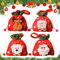 4 Stück Weihnachten Geschenkbeutel, ACTOYS Geschenkbeutel mit Kordelzug, Kordelzug Geschenktüten，Weihnachten Kordelzug Geschenktüte mit Weihnachtsmann Schneemann Elch Bär Muster für Kinder (Rot A)