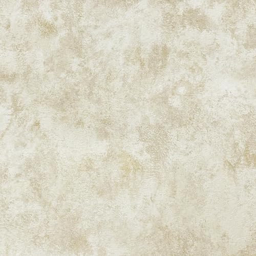 World of Wallpaper, Luxe Collection, Fond D'écran effet Béton - Fond D'écran pour Salon, Boutique, TV, Chambre, Couloir, Décoration - Moderne Design Decoratif Papier Peint - Beige/Doré