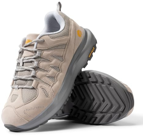 FitVille Scarpe da Trekking Donna Pianta Larga - Scarpe Escursionismo Antiscivolo Scarpe da Montagna Leggerezza e Resistenza da All'aperto Giungla Cachi Salvia con Foschia Costiera 40 EU Normale