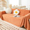 Ayoiow Sofa Überzug Wasserfest Sofa Überzug Orange Bezug Sofa 2 Sitzer Chenille Einfarbig