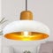bamyum Androa Hängelampe Esstisch Weiß Gold Metall Ø40cm 1 flamming, Deckenlampe Weiß Pendelleuchte Esstisch Holz Vintage Deckenleuchte Küchenlampe Hängend Vintage Lampenschirm Hängelampe Wohnzimmer