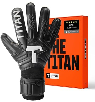 T1TAN Classic 1.0 Black-Out - Torwarthandschuhe - ohne Fingerschutz - Fußballhandschuhe für Torhüter - Größe 8