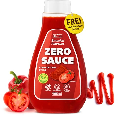Zero Sauce Curry Ketchup, 1x 425ml sauce light, sans graisse et sans sucre ajouté, végétalien et sans gluten, adapté au régime céto (425 ml (1 paquet), Curry Ketchup Style)