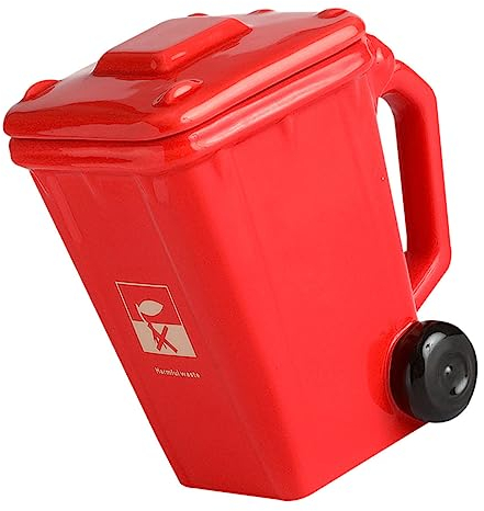 Zerodeko Funny Cup Coffee Pen Novelty Recycling Bin Coffee Cup Multi- Coffee Cups for Women Gift Espresso Mug Latte Cup Ceramic Tea Mug Travel 3D Red with Cover Ceramics Commodity