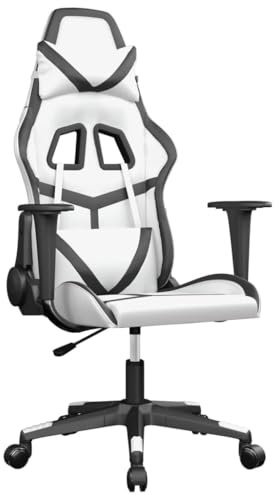 vidaXL Sedia da Gaming Bianco e Nero in Similpelle