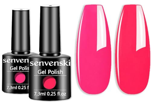 Senvenski Rosa Gel Nagellack, Naked Light Baby Hot Hell Rosa Nagellack Soak Off Gift Set UV LED Art Varnish Kit (CS2-020)