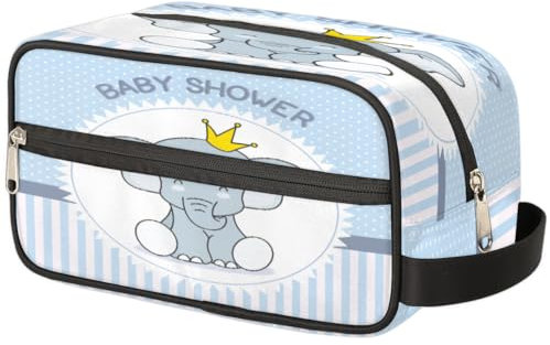 Make-up-Tasche mit Kronen-Elefantenmotiv für Damen, Herren, Kinder, Mädchen, Jungen, niedlicher Kulturbeutel, Reise-Kulturbeutel, Toilettenartikel, Kosmetik-Organizer, Duschtasche, farbe,