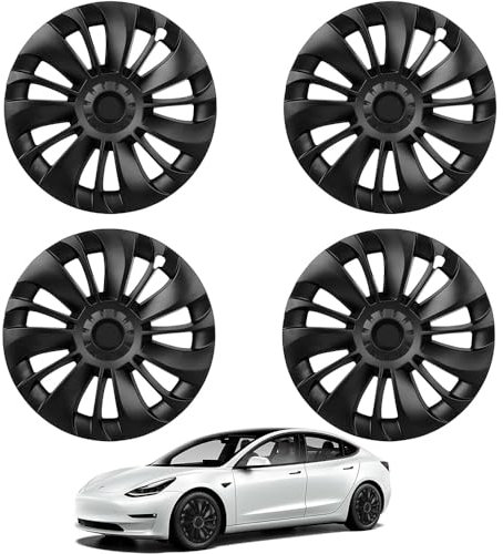RATSTONE 4PCS Nabenkappe Ersatz Auto Radabdeckung 19 Zoll Leistung Auto Radkappe Vollabdeckung Zubehör für Tesla Model Y 2023 2024