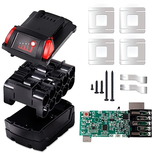 Aernair 18V 10-Cell 3.0Ah 4.0Ah 5.0Ah 18650 Battery Case Replacement for Milwaukee M18 Battery Broken Plastic Case Replacement Part DIY Repair Rebuild Kit (No Battery Cell)