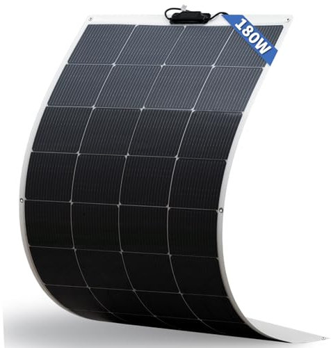 FIREFLY ENERGY Panneau Solaire Flexible 180W Modules Solaires Panneau Photovoltaïque Monocristallin, 12V Hors Réseau pour Camping-car, Caravane, Bateaux, Toits, Camping, Bateaux