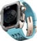 EKINS Luxuriöses Titan-Metall-Uhrengehäuse + Fluoridkautschuk-Uhrenarmband-Modifikationsset, für Apple Watch Serie 8, 7, 6, 4, SE, 5, 44 mm, 45 mm, Metallgehäuse, Gummiband-Ersatz (Farbe: Farbe 05,