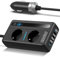 Convertidor de voltaje para coche inversor DC 12V a AC 230V con 2 enchufes y 2 Type-C y 2 USB cargador de coche de carga rápida con toma mechero para viajes de negocios y vacaciones