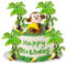 Affe Kuchen Dekoration, Dschungel Tiere Tortendeko, Affe Geburtstag Party Dekoration, Banane Kuchen Deko, Mini Palmen Kuchendekoration, Waldtiere Kuchen Deko für Kinder Geburtstag