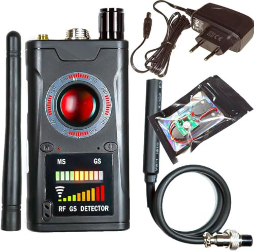 Rilevatore scanner di microspie gsm via radio gps auto magnetici telecamere spia via radio wifi SD card kit completo di valigia caricabatterie, manuale in italiano (K18Special)