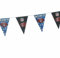 Party Factory NFL Wimpelkette Papier mit 10 Wimpeln, 5 Meter, Party Girlande, NFL Fanartikel, Wimpelgirlande, Deko Football Party