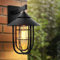 SUNJULY Außenwandleuchte Vintage, E27 Wandleuchte Außen mit Klarem Glasschirm, IP44 Wasserdichte Aluminium Aussenleuchte Außenlampe Wand für Garten Balkon Flur, Ohne Leuchtmittel (A)