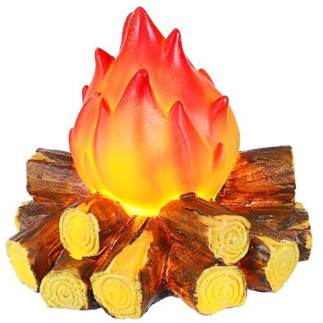 Künstliches Lagerfeuer LED 3 Stück Kunstharz Tischlampe