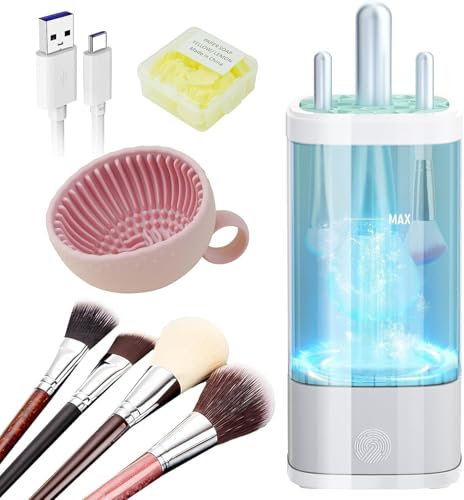 IUHFSIFS 5.0 Upgrade Make Up Brush Cleaner【Industry NO.1-10x Cleaning Power】Makeup Brushes Cleaner Suitable for all Brush, Circuit Upgrade Make Up Cleaner Machine