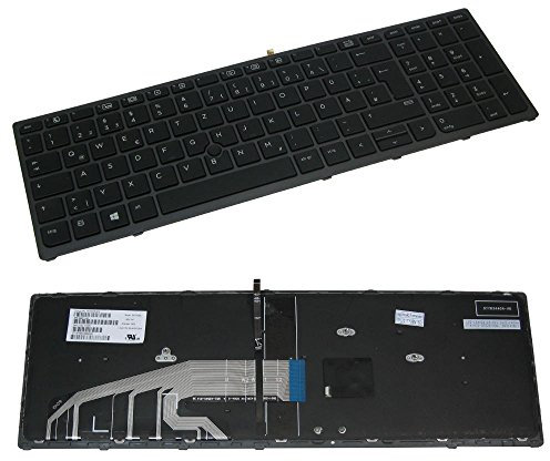 Trade-Shop Orig. Laptop-Tastatur Notebook Keyboard Ersatz Deutsch QWERTZ kompatibel mit HP ZBook 15 17 G3 / G4 ersetzt HP 848311-041 (Hintergrundbeleuchtung, Trackpoint, Rahmen)